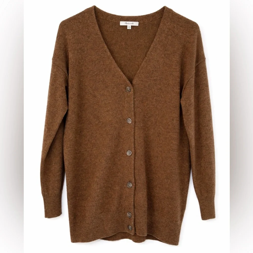 Madewell Brown Merino Wool Blend Cardigan | Cozy Soft Classic | Size XS‎